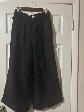Halston  Navy Elastic-Waist Pants